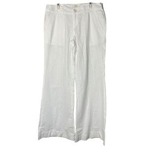 Rubbish White Linen Blend Wide Leg Flare Pants Size 7